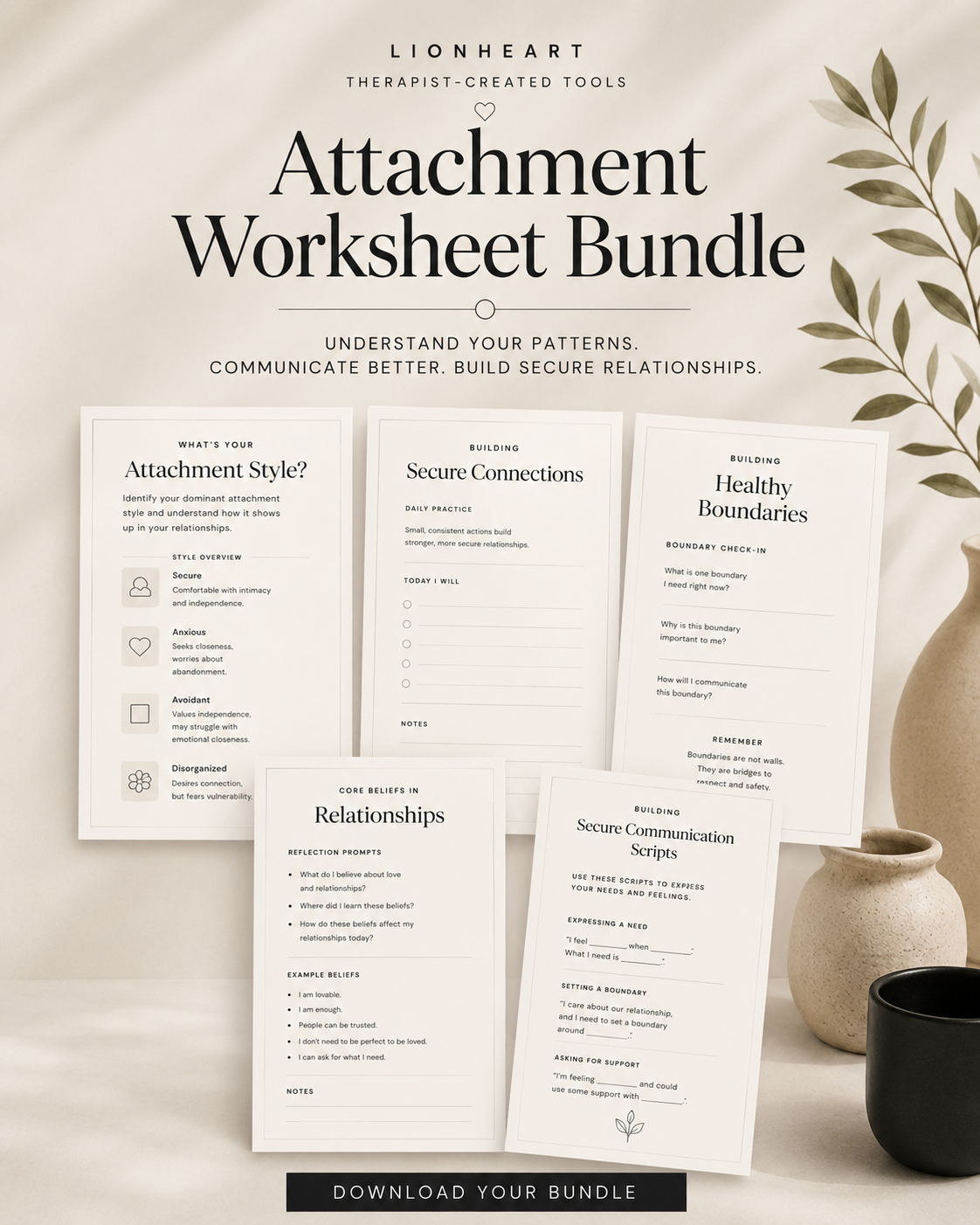 Attachment Worksheet Bundle